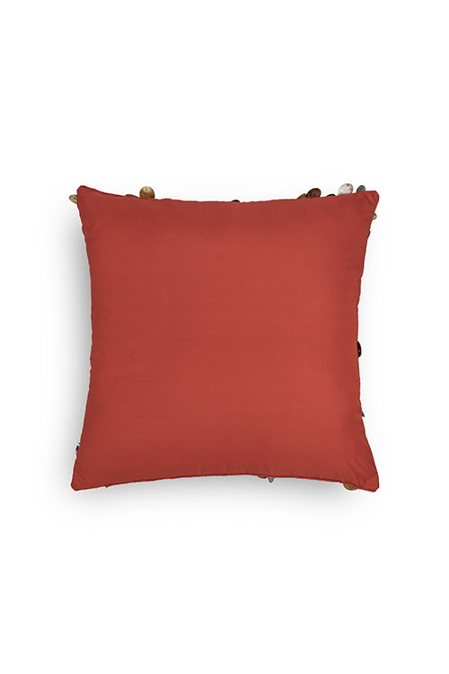 Onset Homes Tara Hand Embroidered Cushion-Orange