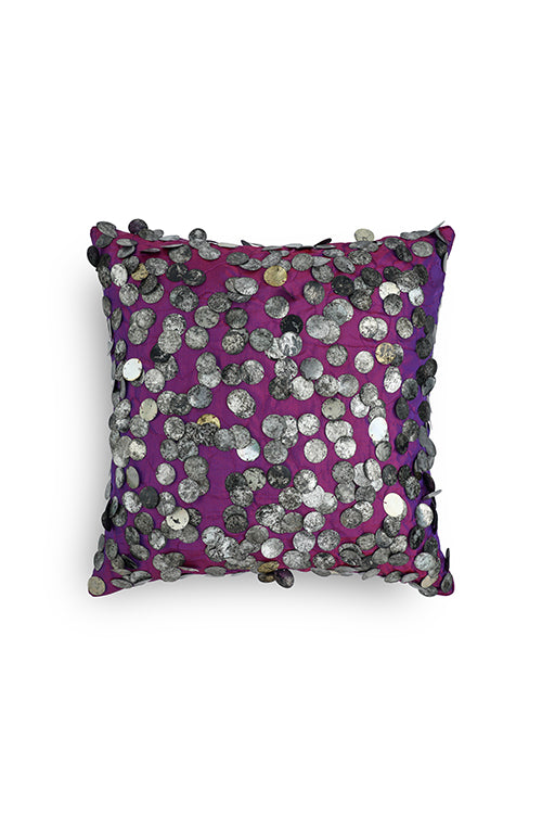 Onset Homes Tara Hand Embroidered Cushion-Imperial Purple