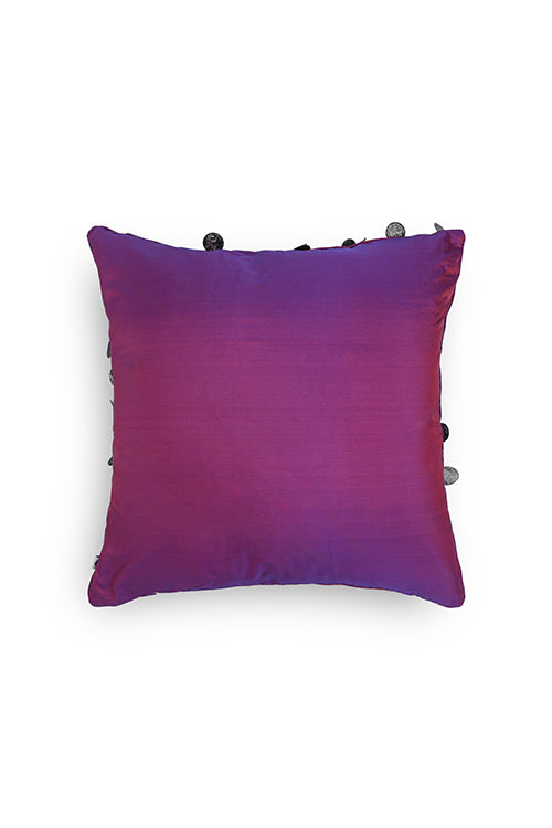 Onset Homes Tara Hand Embroidered Cushion-Imperial Purple
