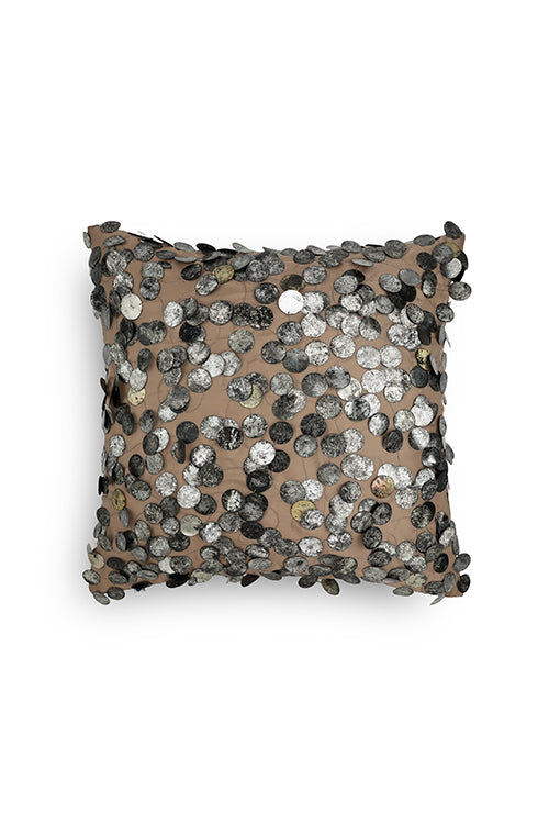 Onset Homes Tara Hand Embroidered Cushion-Beige