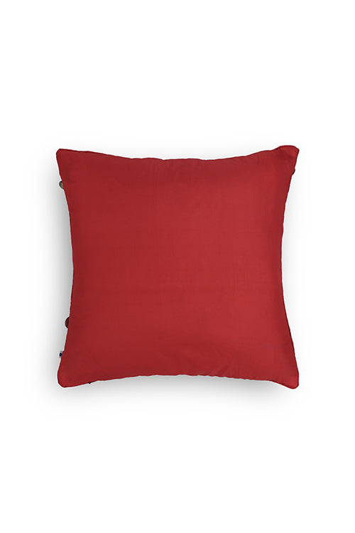 Onset Homes Tara Hand Embroidered Cushion-Ravishing Red