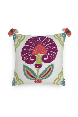 Saubhagya Hand Embroidered Cushion-Imperial Purple