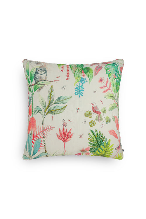 Onset Homes Bagicha Hand Embroidered Cushion-Pink