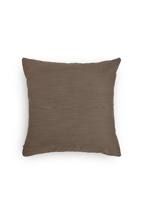 Onset Homes Nagari Hand Embroidered Cushion-Brown