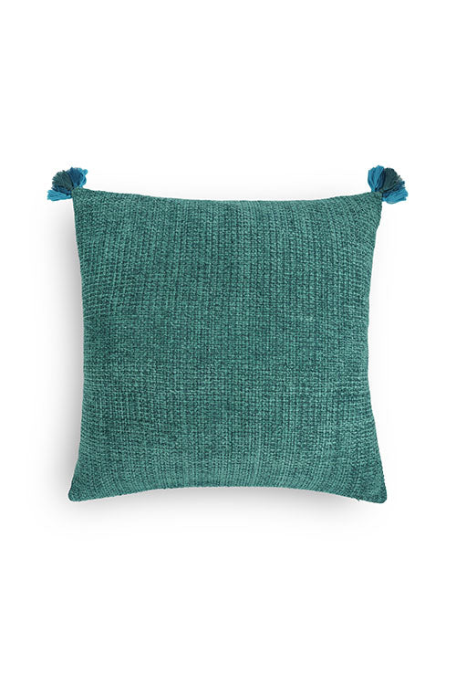 Onset Homes Ananya Handwoven Cushion-Turquoise