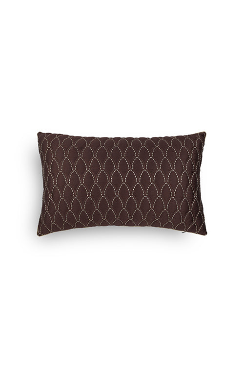 Onset Homes Darwaja Quilted Cushion Cover-Chocolate