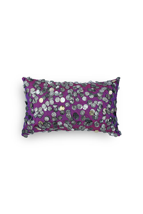 Onset Homes Tara Hand Embroidered Cushion-Imperial Purple