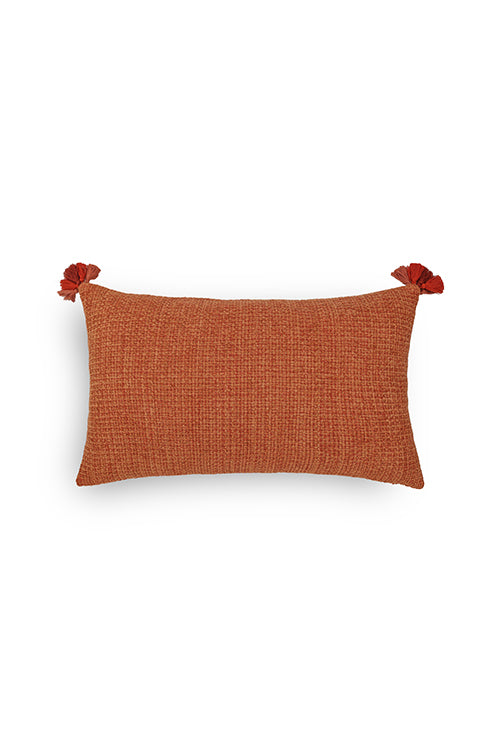 Onset Homes Ananya Handwoven Cushion-Rust