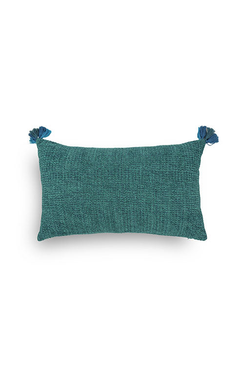 Onset Homes Ananya Handwoven Cushion-Turquoise