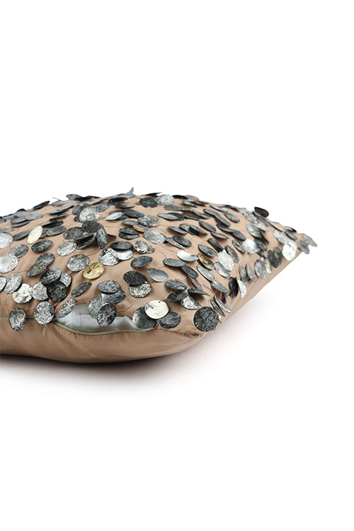 Onset Homes Tara Hand Embroidered Cushion-Beige