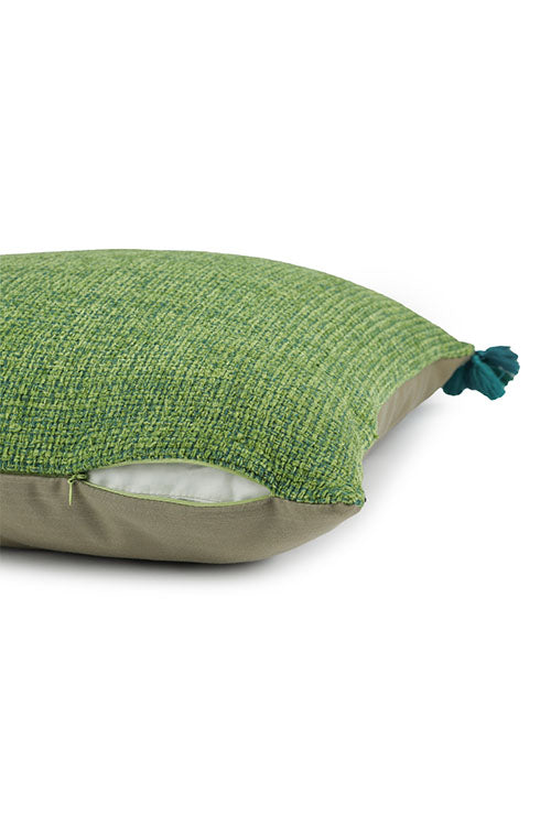 Onset Homes Ananya Handwoven Cushion-Leafy Green