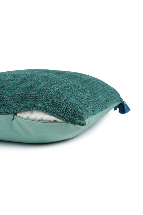Onset Homes Ananya Handwoven Cushion-Turquoise