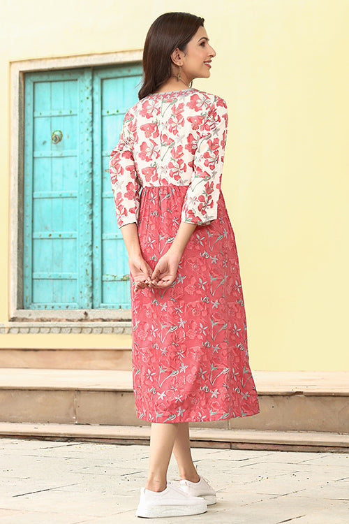 Dharan "Gulberg Kurta" Coral Block Printed Kurta