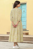Dharan "Daisy Dress" Yellow Block Printed Dress
