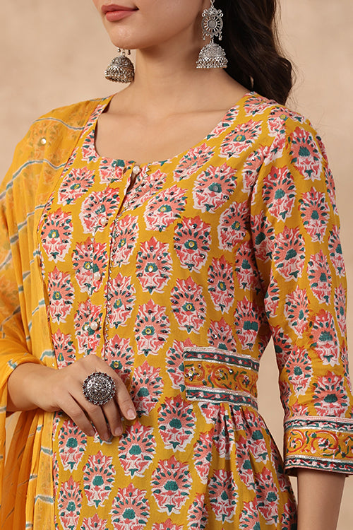 Shuddhi Yeallow And Blue 2 Piece Set