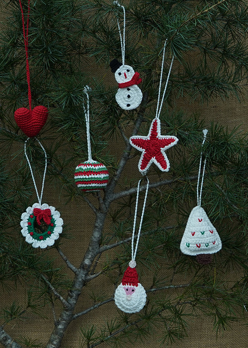 Himalayan Blooms Handmade Crochet Christmas Ornament Set of 7