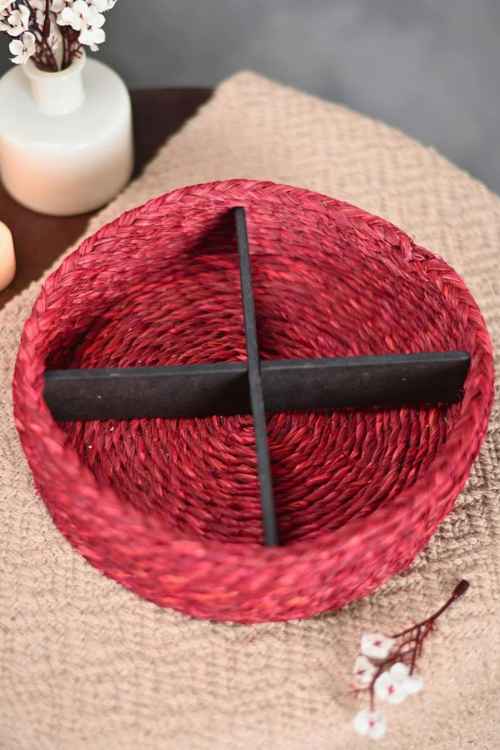 Kadam Haat Handmade Sabai Grass Jewellery Box - Red