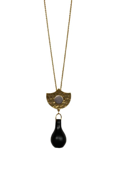 Kabbish'S Mehrab Gold-Silver Pendent, Black Pottery,