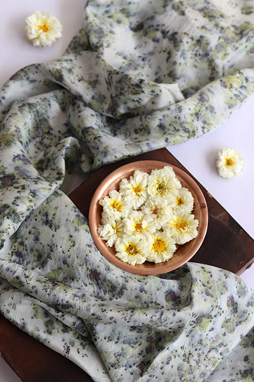 Mulya "Lilly" Eco Printed Habutai Silk Yardage