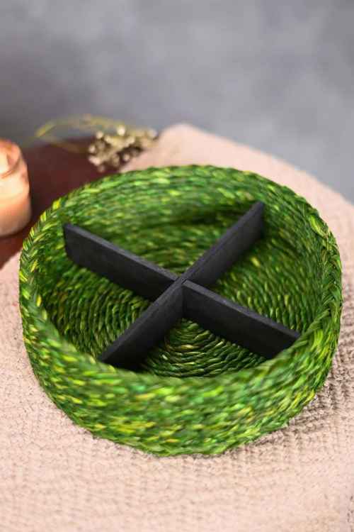 Kadam Haat Handmade Sabai Grass Jewellery Box - Green