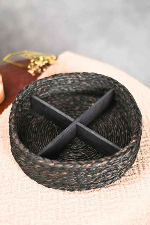 Kadam Haat Handmade Sabai Grass Jewellery Box - Black