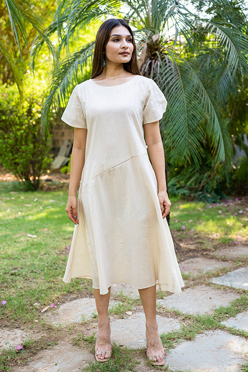Moralfibre Kora Dress With Translusant Muslin Sleeves & Side Kali   Okhaistore