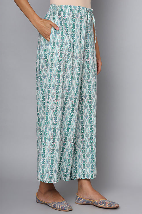 Shuddhi Green And White Kurta And Pant