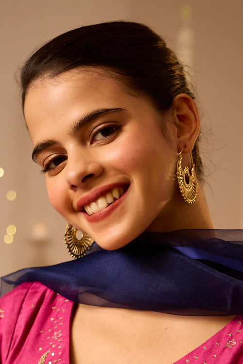 Miharu Dokra Geometric Bali Earrings