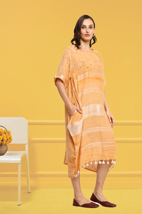 Bageeya "Tesu" Handwoven Slub Cotton Cowl Dress