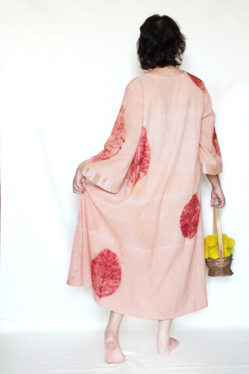 Bageeya “Mrigank ” Natural Dyed Handcrafted Organic Cotton Button Down Dress