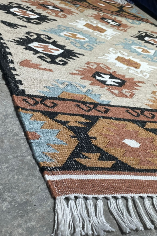 Handwoven icon kilim rug