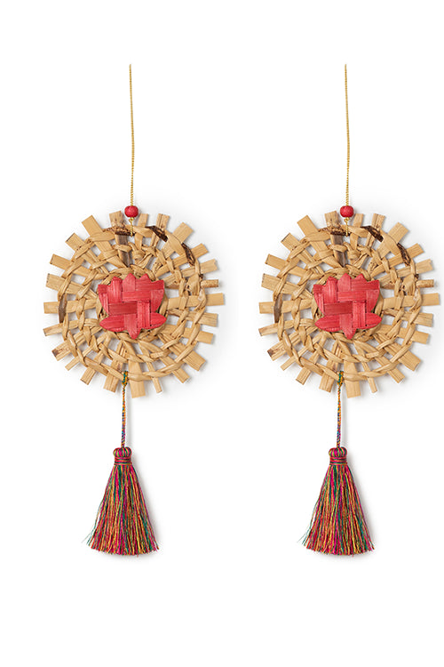 Greenkraft Mandala Lotus Handcrafted Banana Hanging - Set Of 2