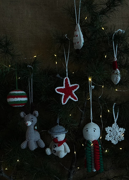 Himalayan Blooms Premium Handmade Crochet Christmas Ornaments – Set of 8