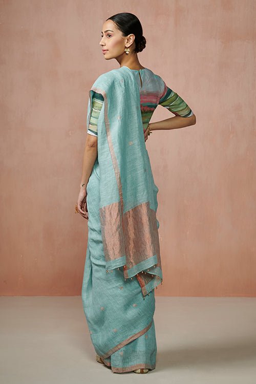 Dressfolk Fizaah Linen Saree