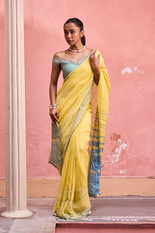 Dressfolk Scattered Light Linen Saree