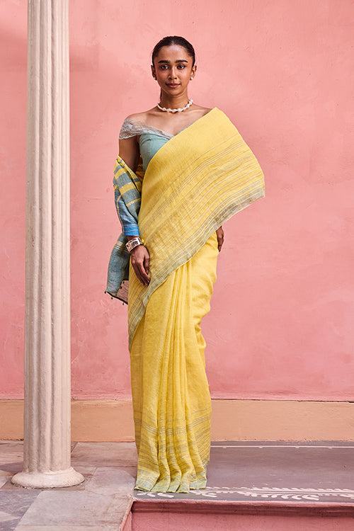 Dressfolk Scattered Light Linen Saree