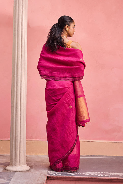 Dressfolk Noon Daze Linen Saree