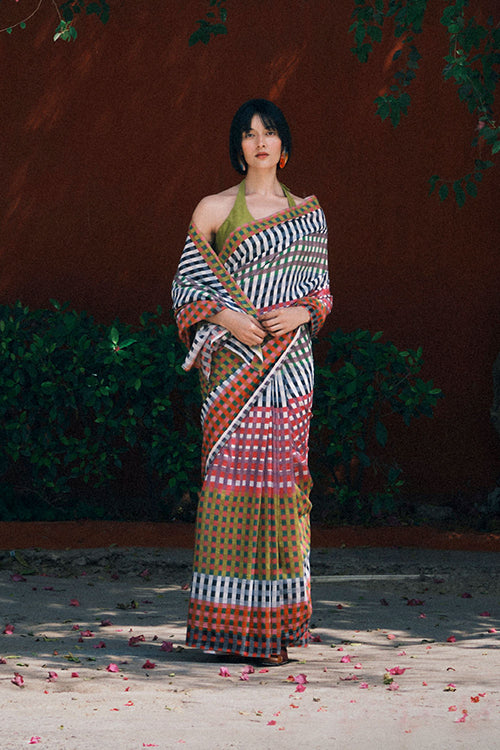 Dressfolk Check Mate Bengal Cotton Saree
