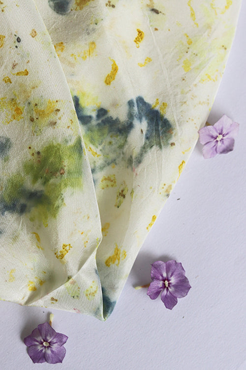 Mulya "Chameli" Eco Printed Habutai Silk Yardage