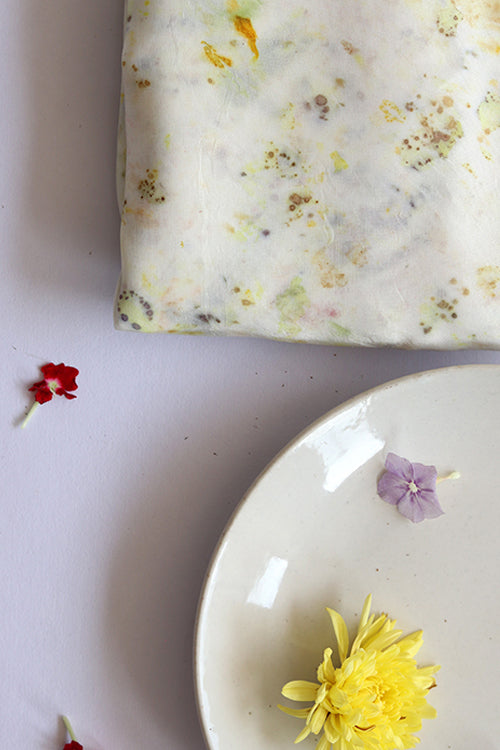 Mulya "Chameli" Eco Printed Habutai Silk Yardage