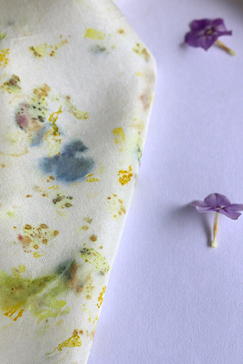 Mulya "Chameli" Eco Printed Habutai Silk Yardage