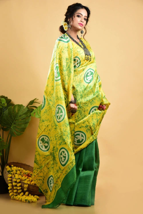 GC 'Hazel' Handwoven Hand Batik Pure Silk with SilkMark Saree