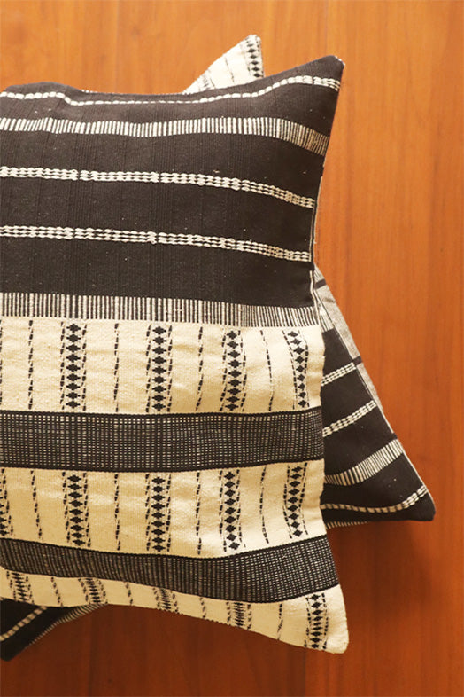 Okhai "Fluvial" Handwoven Pure Cotton Cushion Cover