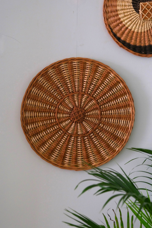 Kadam Haat Handmade Wicker Wall Plate Set of 3 (6" + 9" + 12")