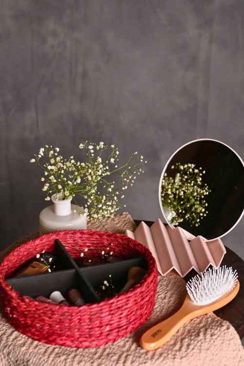 Kadam Haat Handmade Sabai Grass Jewellery Box - Red