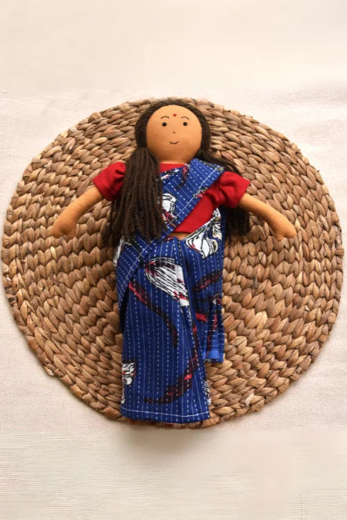 The Good Doll Nilah'S Amma 12 Inch Girl Doll Blue Saree