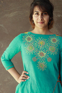 Okhai "Sunflowers" Embroidery Work Dress