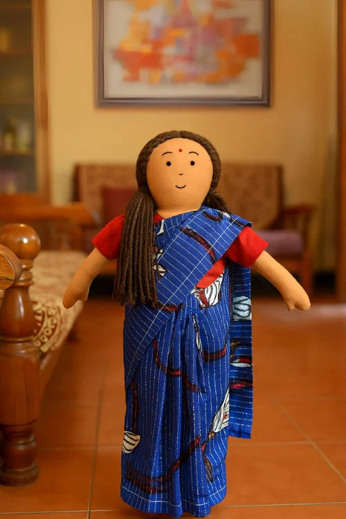 The Good Doll Nilah'S Amma 12 Inch Girl Doll Blue Saree
