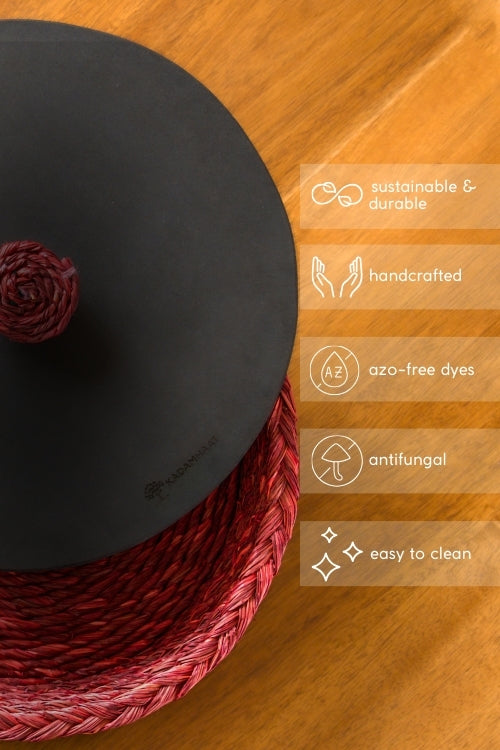 Kadam Haat Handmade Sabai Grass Roti Box - Red