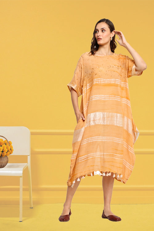 Bageeya "Tesu" Handwoven Slub Cotton Cowl Dress